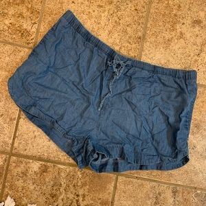 Denim Elastic band shorts
